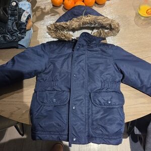 The Children's Place Dark Blue Jacket with Cream Lining